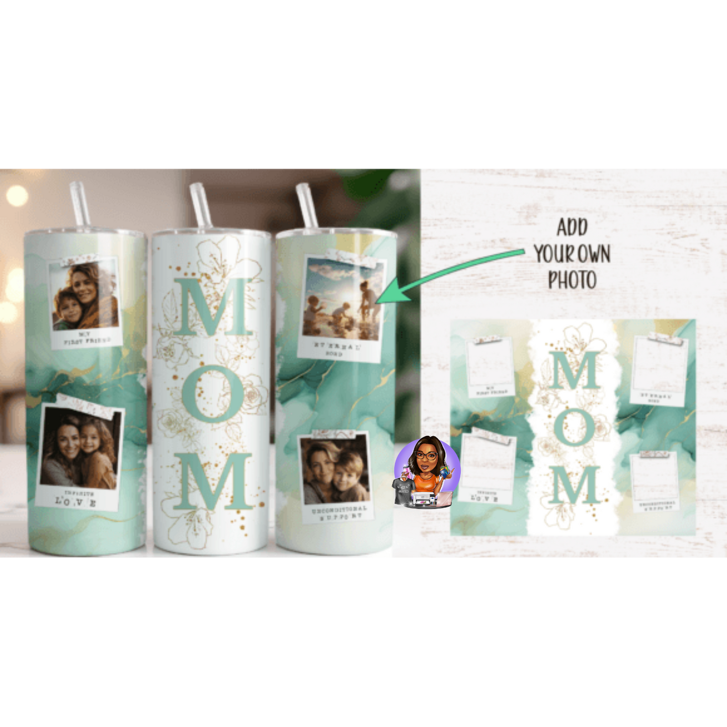 MOM Photo Marble Tumbler
