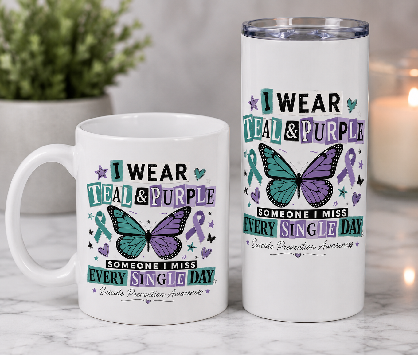 I Wear Teal & Purple Suicide Prevention Awareness