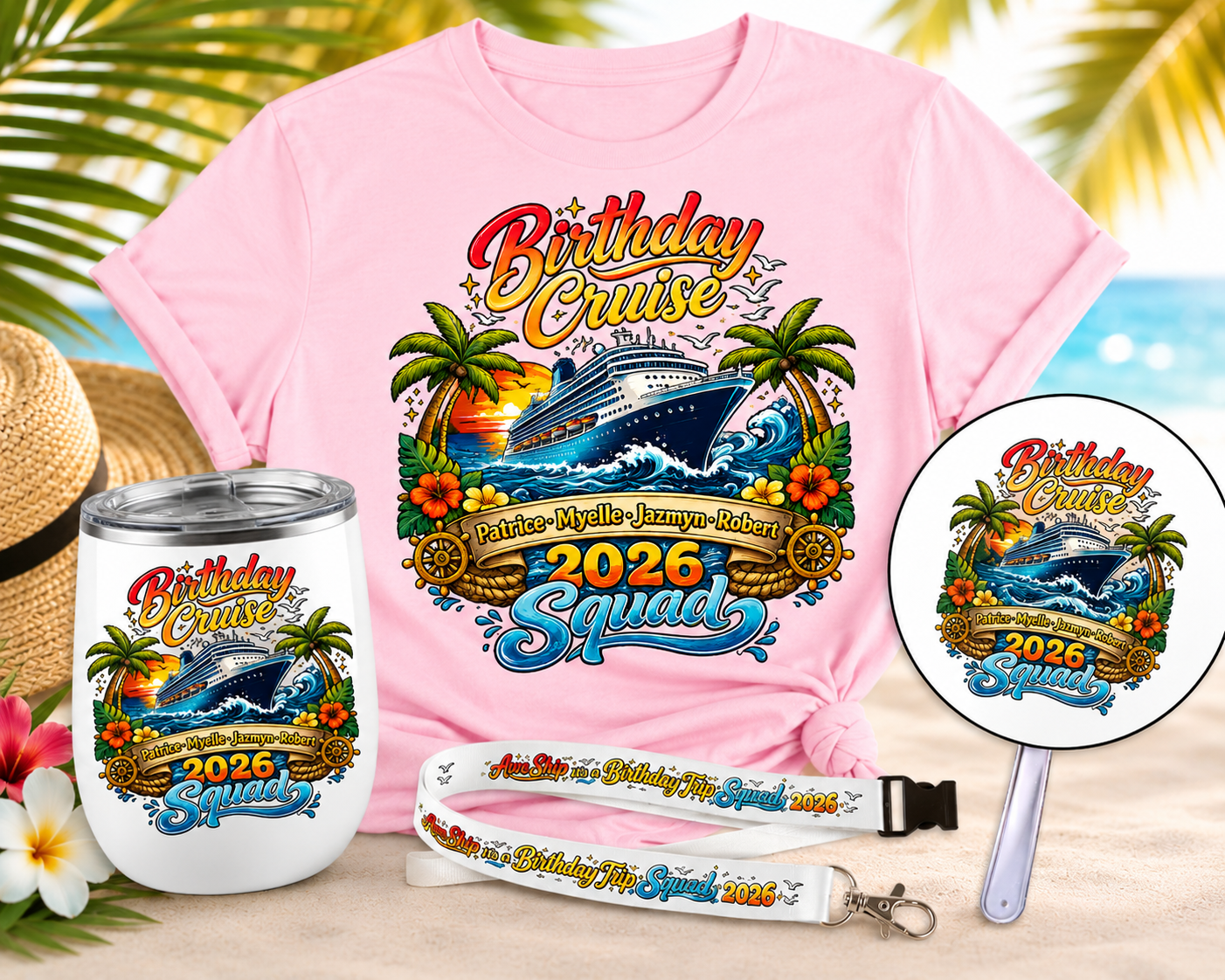 Pink Birthday Cruise Squad Bundle