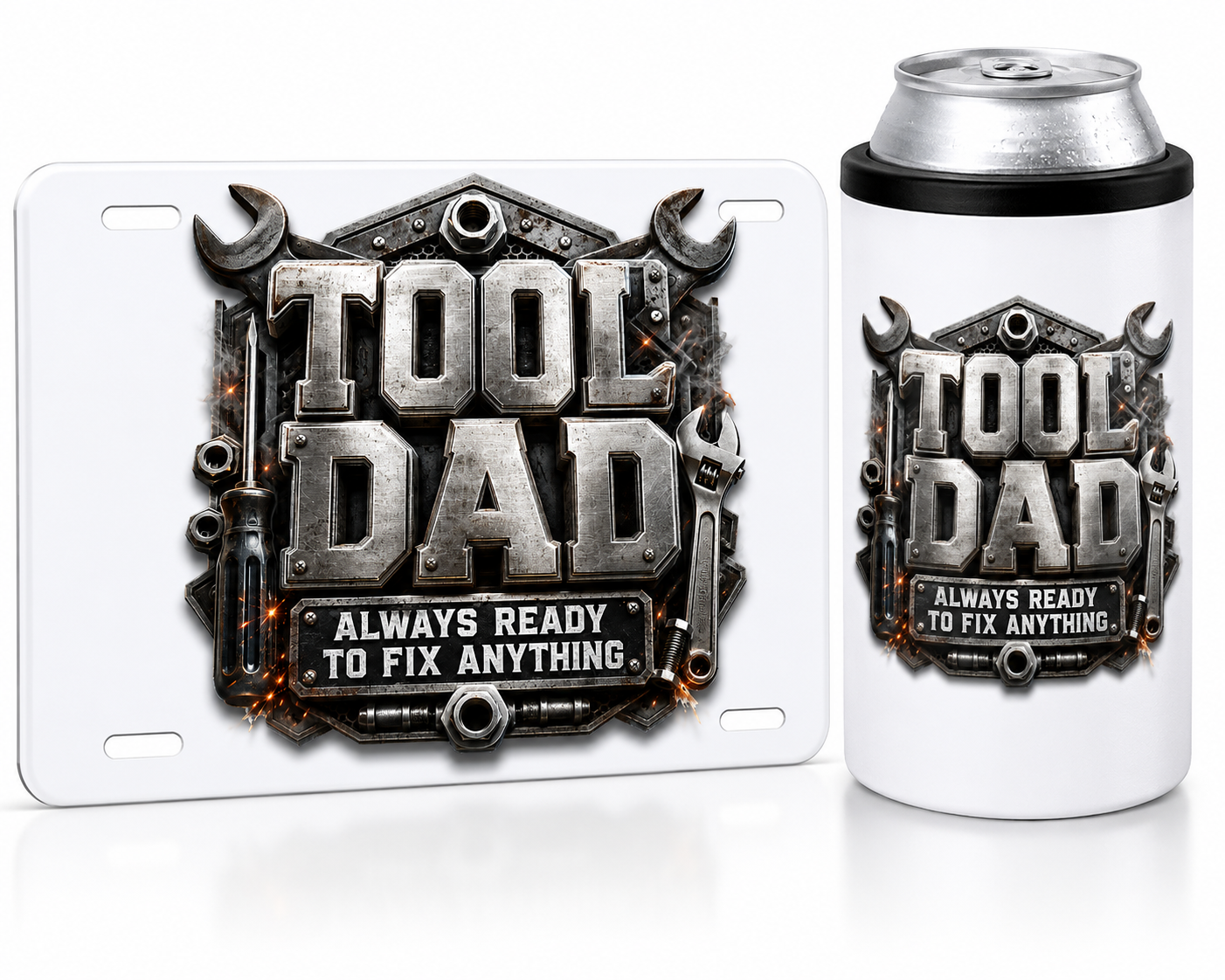Tool Dad Father’s Day Bundle – Can Insulator & License Plate Set 🛠️🔥