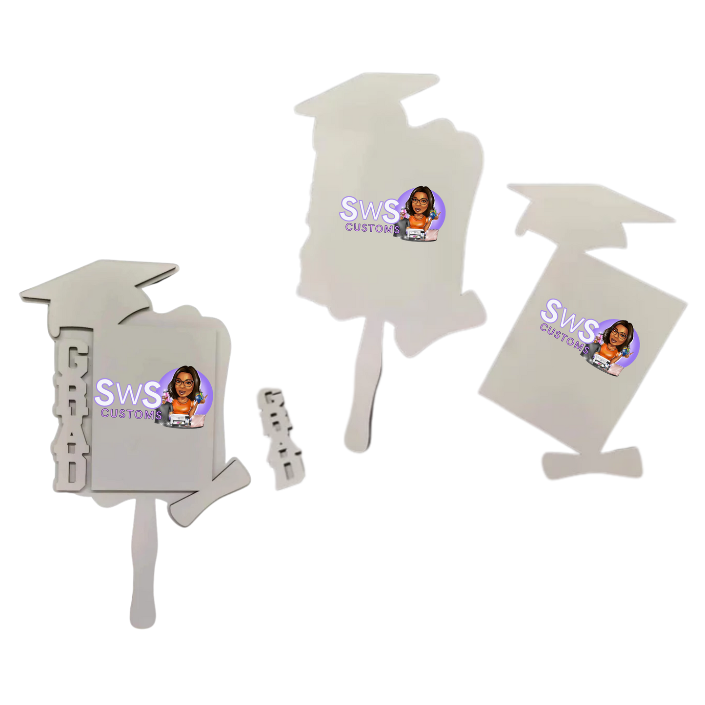 Hard board Grad Scroll Hand Fan