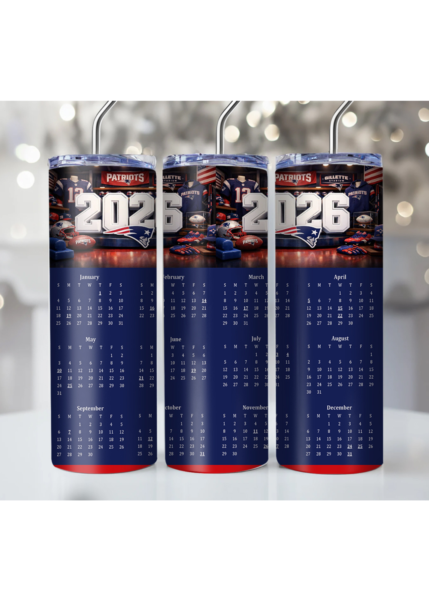 2026 NFL Team Calendar Tumbler – Multiple Sizes Available