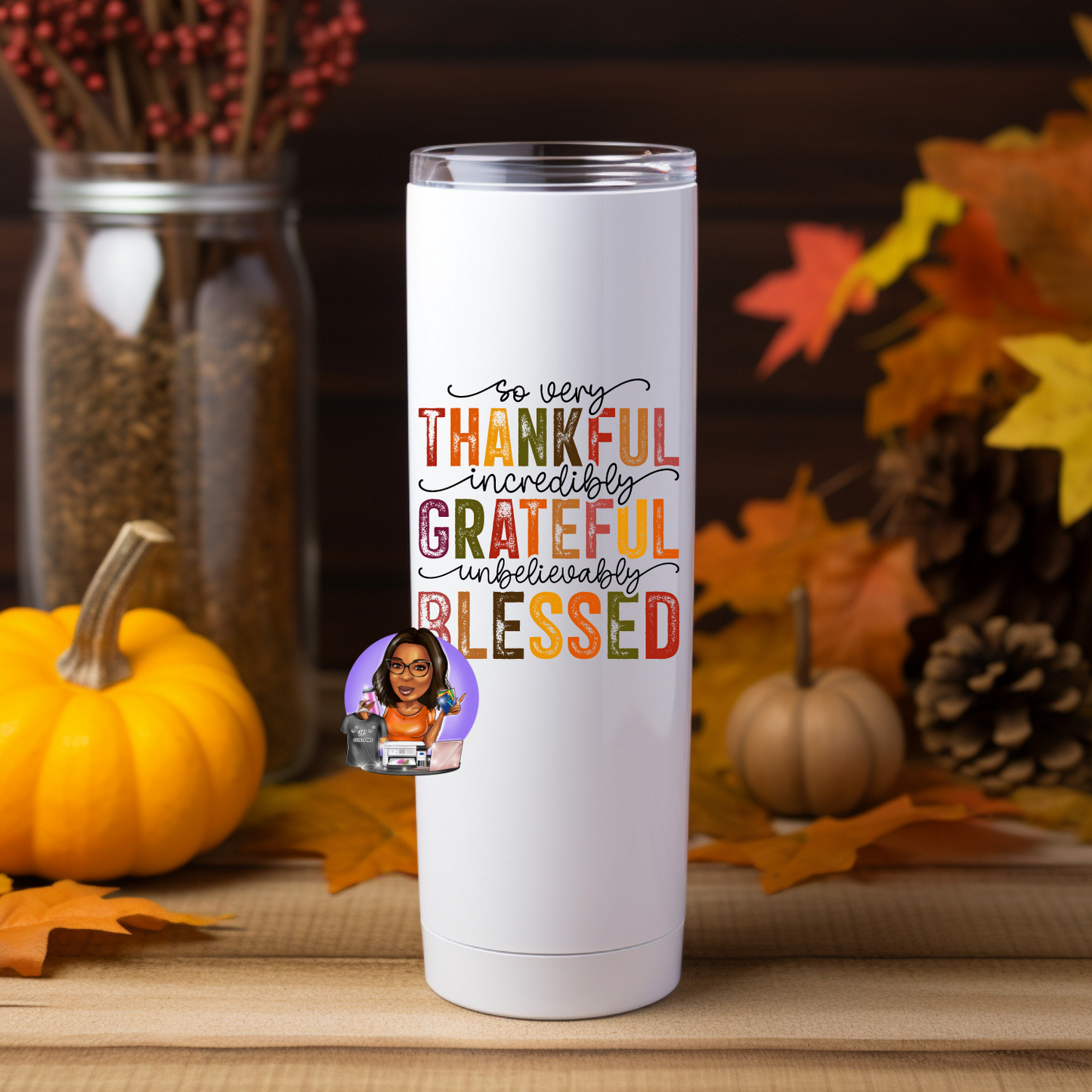 Thankful Grateful Blessed Drinkware