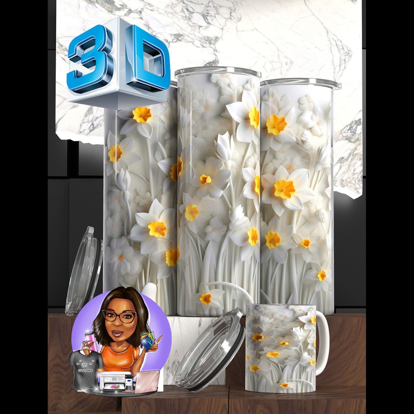 3D Flower Tumbler