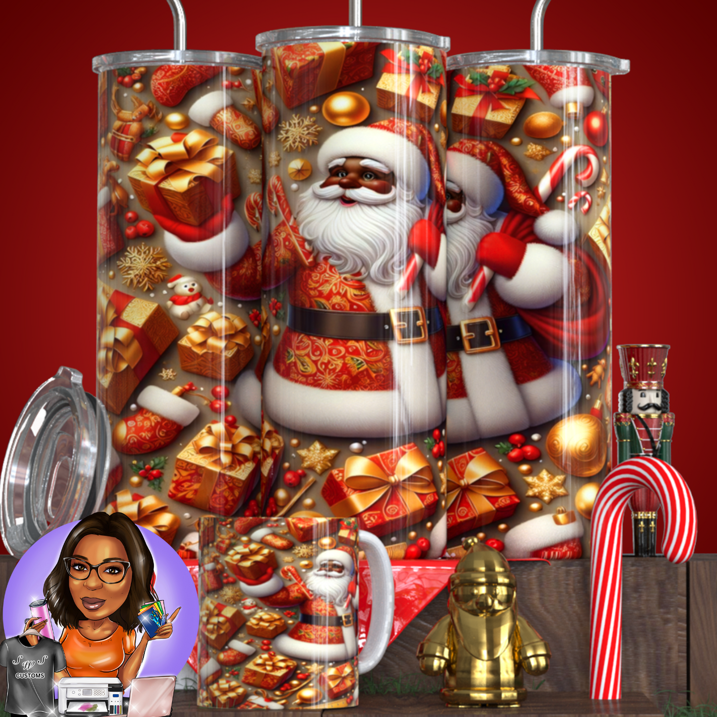 Merry Christmas Santa Drinkware