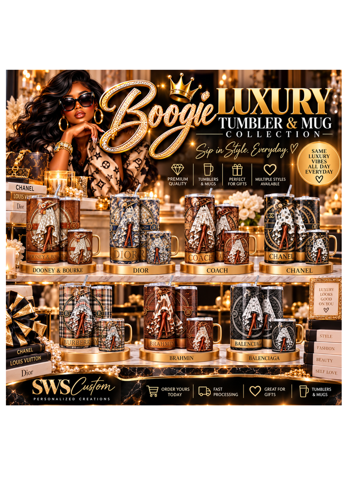 BOOgie Luxury Tumbler & Mug collection