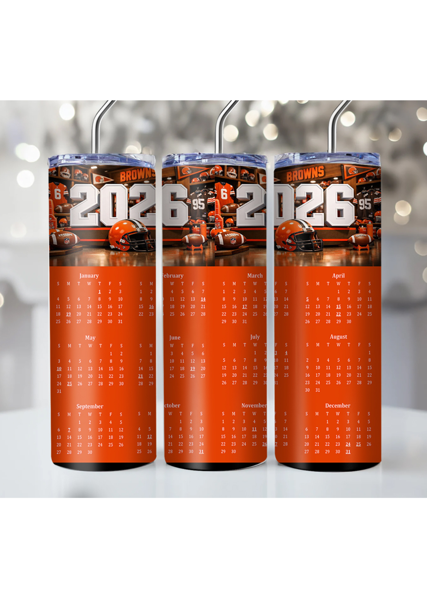 2026 NFL Team Calendar Tumbler – Multiple Sizes Available