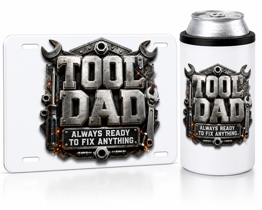 Tool Dad Father’s Day Bundle – Can Insulator &amp; License Plate Set 🛠️🔥
