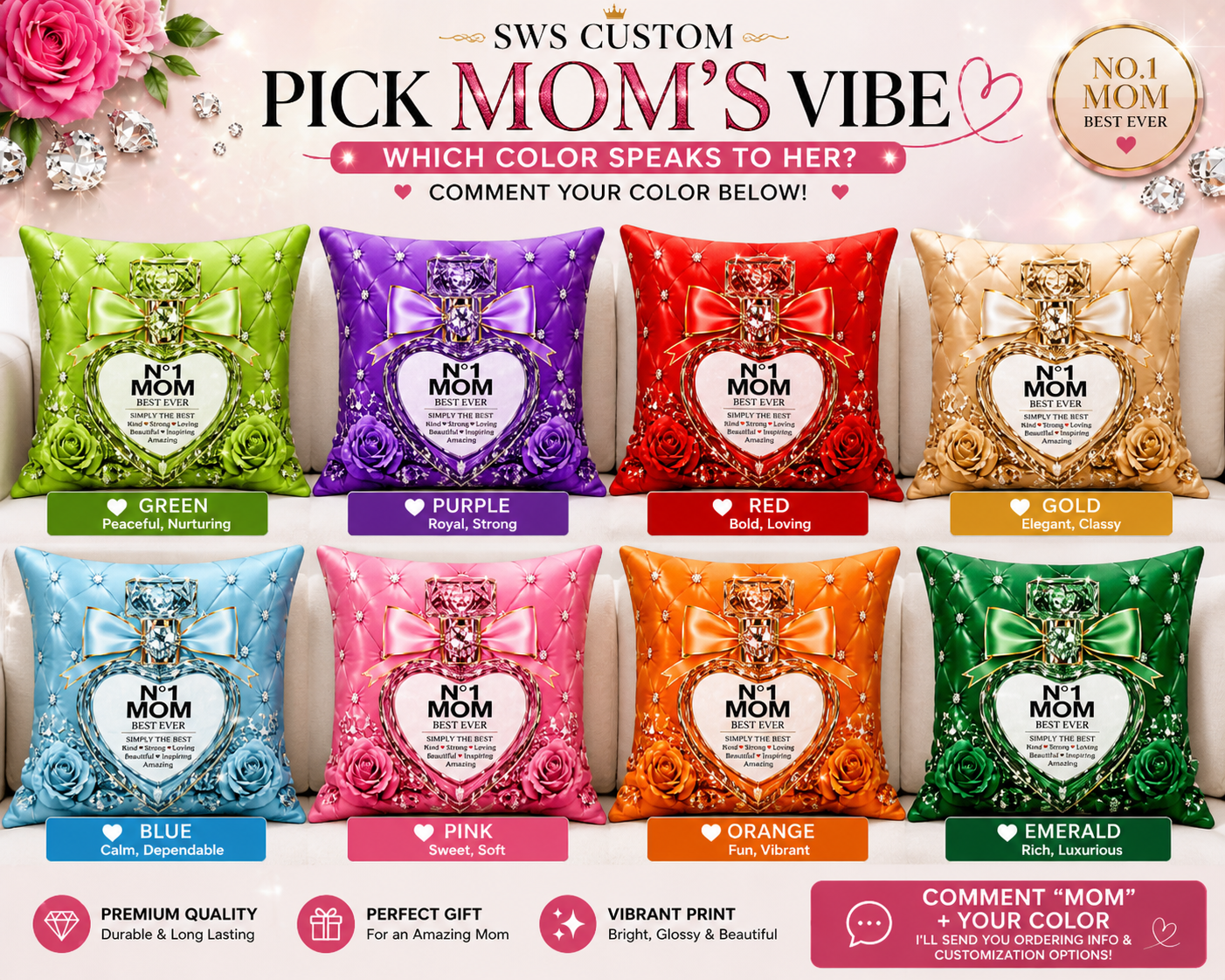 Number 1 MOM Pillow