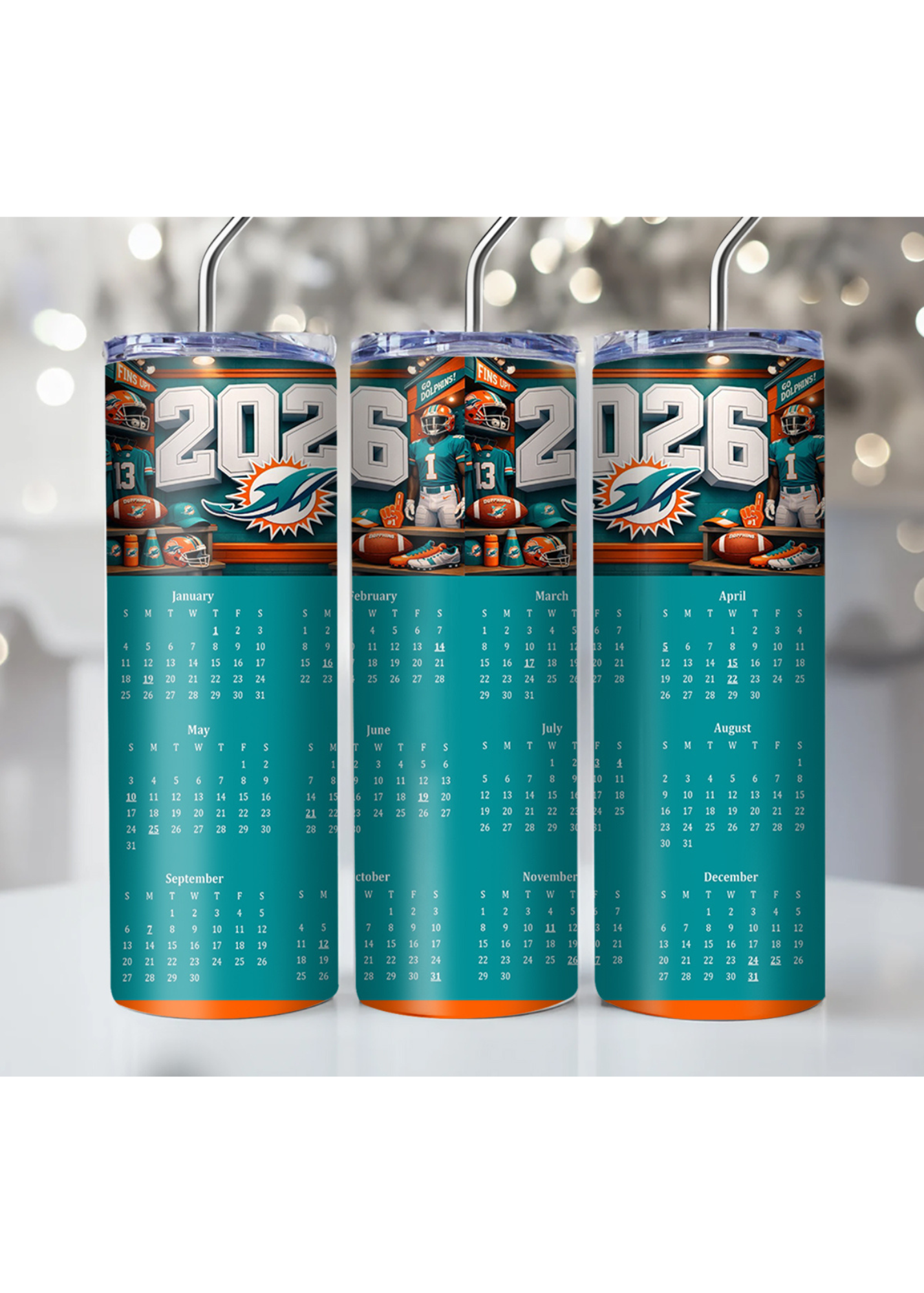 2026 NFL Team Calendar Tumbler – Multiple Sizes Available