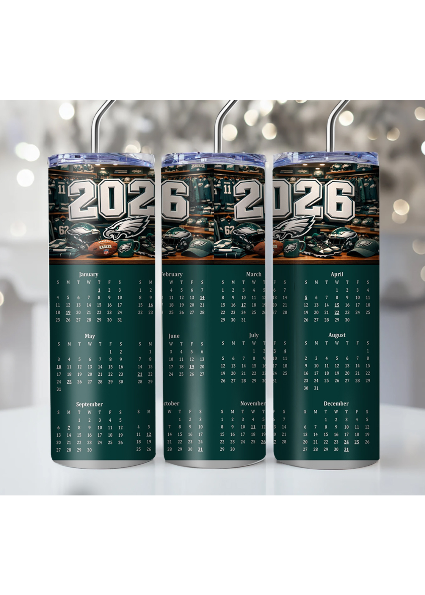 2026 NFL Team Calendar Tumbler – Multiple Sizes Available