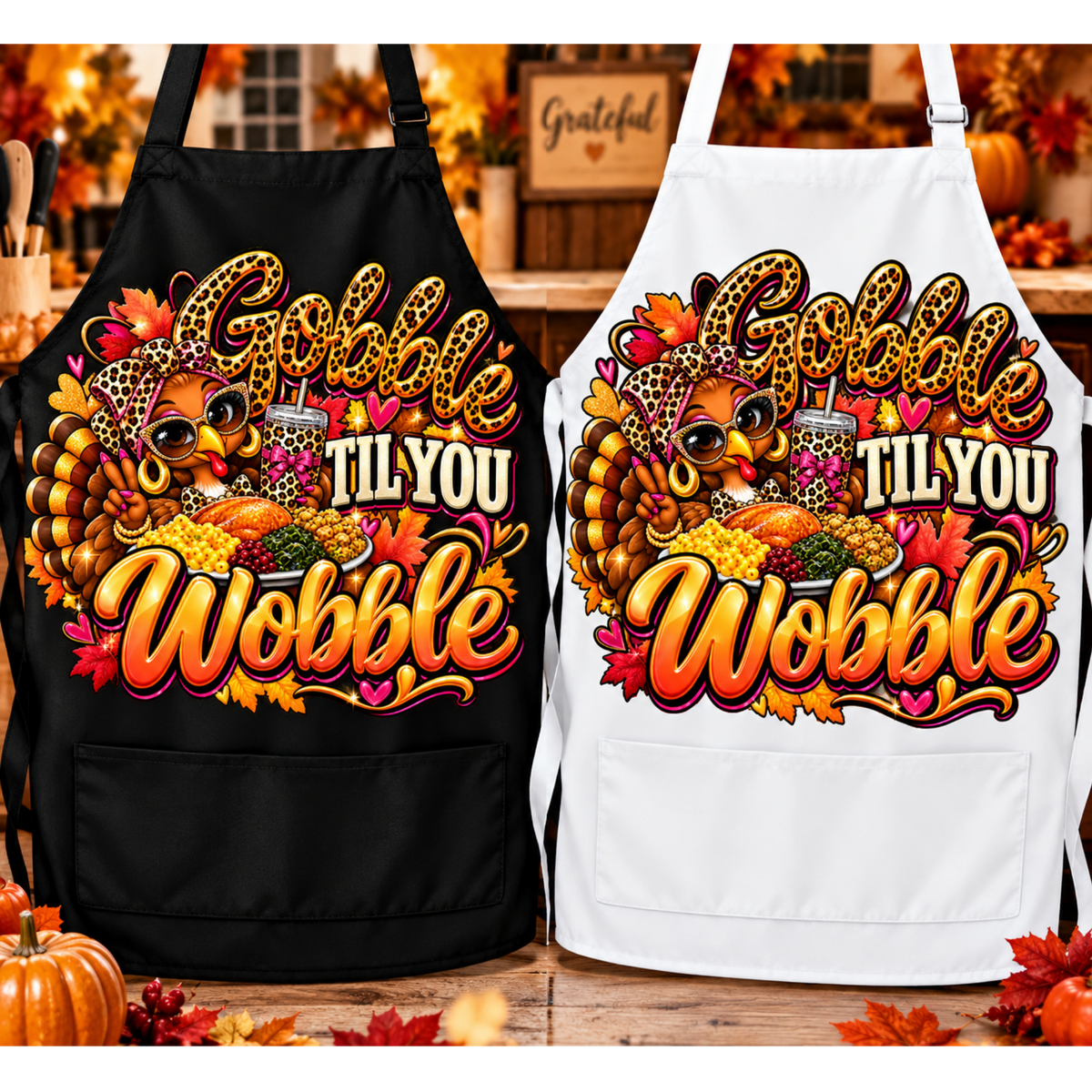 Gobble Til You Wobble – Thanksgiving Tee, Sweatshirt or Apron