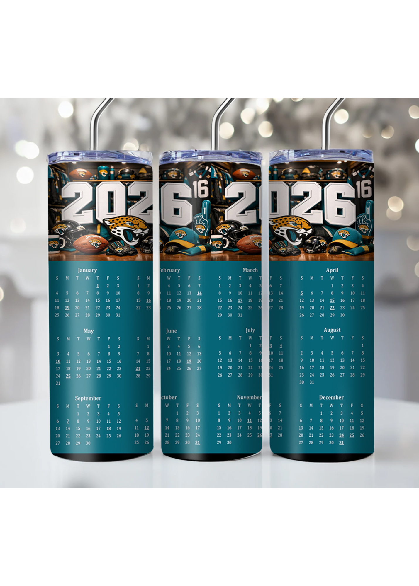 2026 NFL Team Calendar Tumbler – Multiple Sizes Available