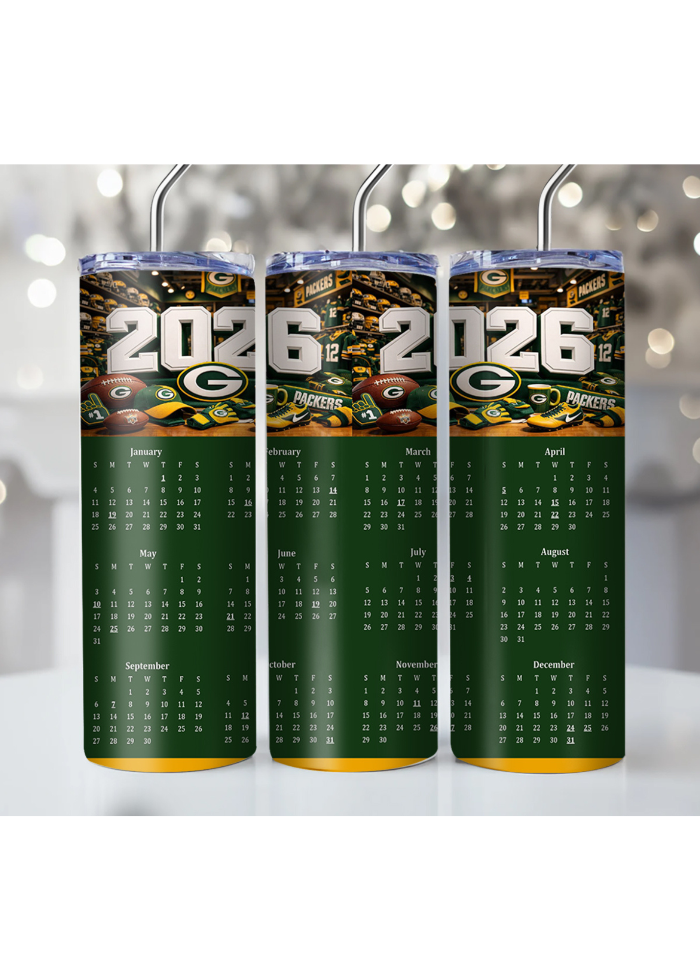 2026 NFL Team Calendar Tumbler – Multiple Sizes Available