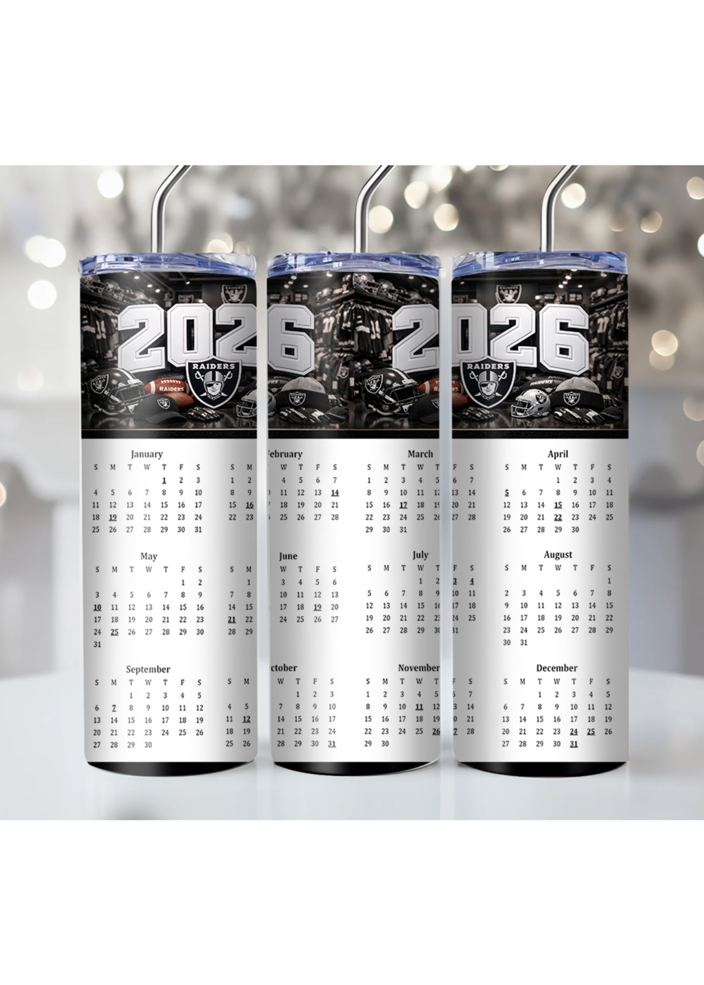 2026 NFL Team Calendar Tumbler – Multiple Sizes Available