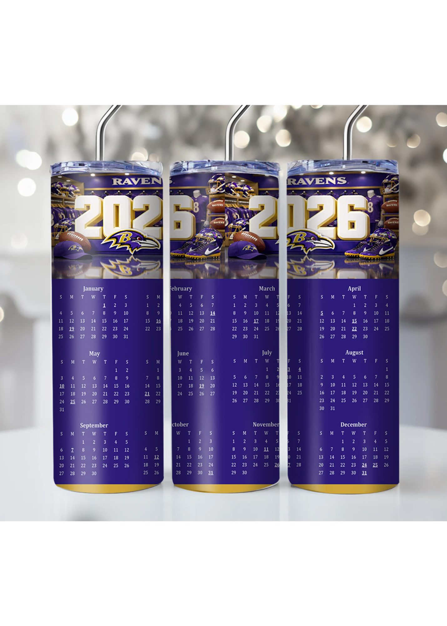 2026 NFL Team Calendar Tumbler – Multiple Sizes Available