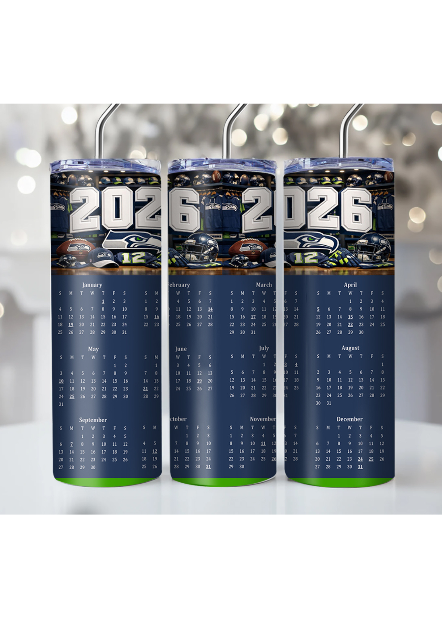 2026 NFL Team Calendar Tumbler – Multiple Sizes Available