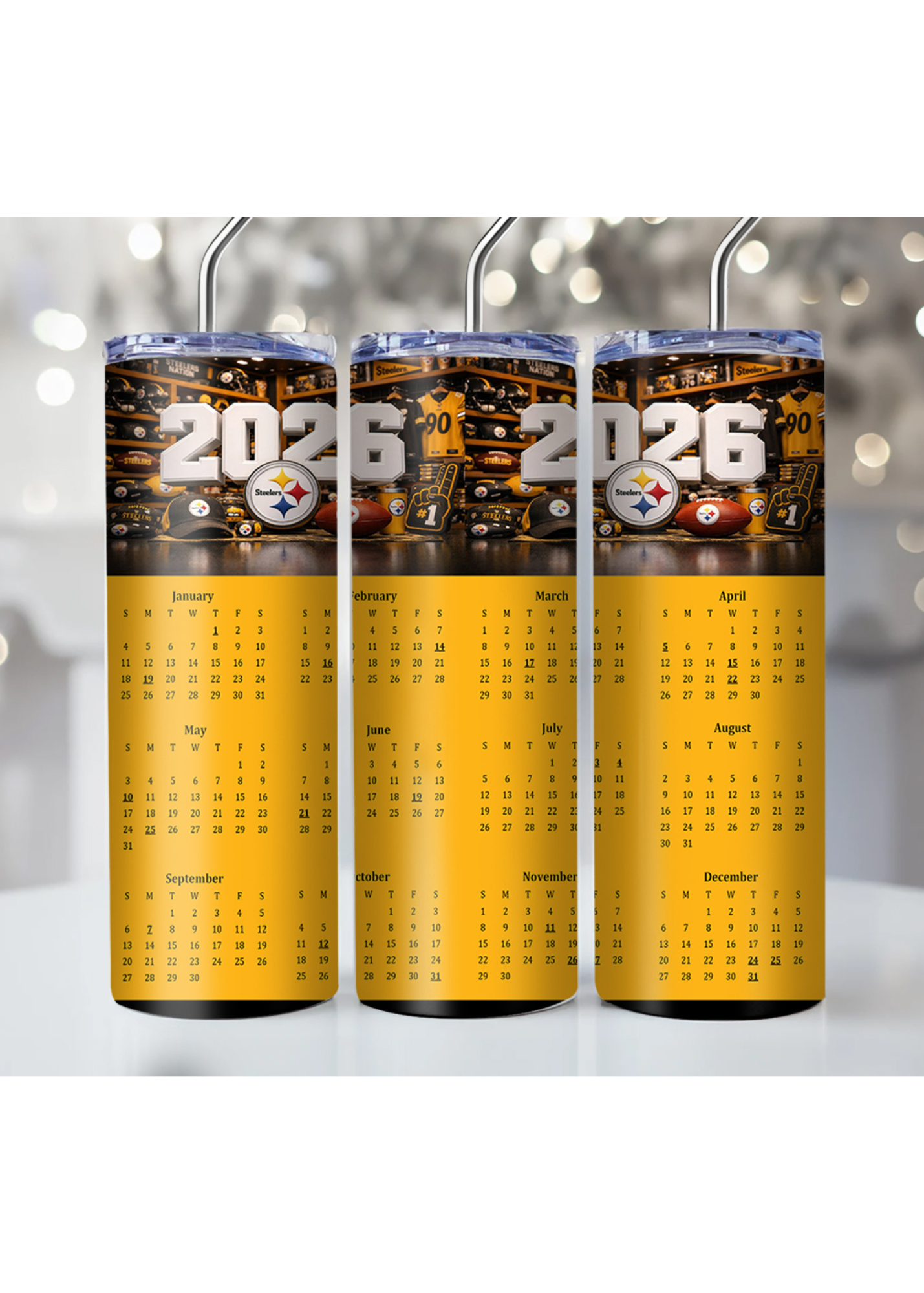 2026 NFL Team Calendar Tumbler – Multiple Sizes Available
