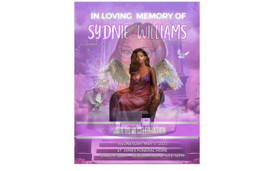 Purple Editable Obituary Canva Template