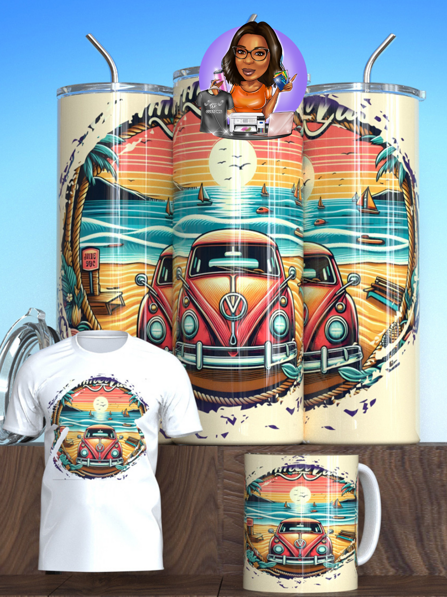 Summer Vibes Shirt/Tumbler/Mug Bundle