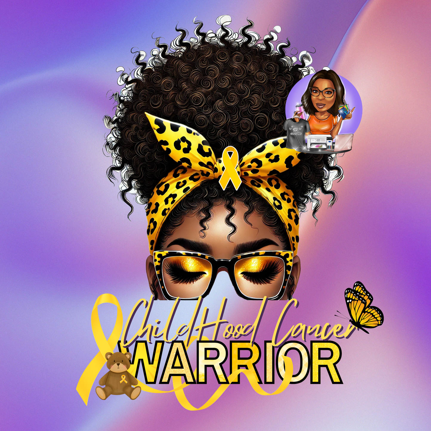 Childhood Cancer Warrior PNG