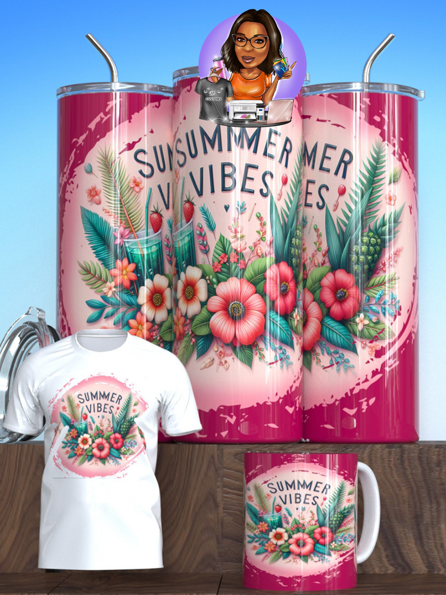 Summer Vibes Shirt/Tumbler/Mug Bundle