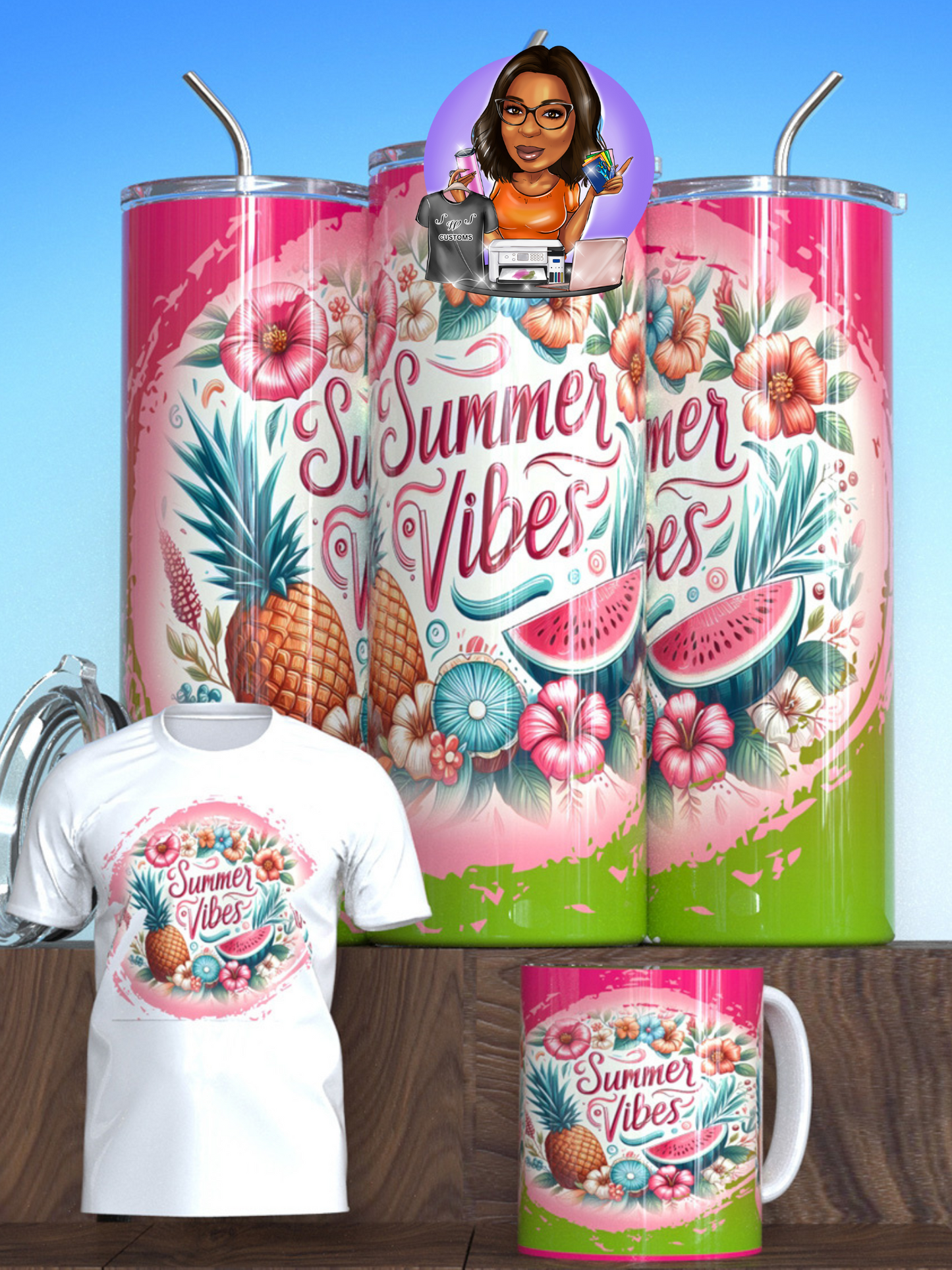 Summer Vibes Shirt/Tumbler/Mug Bundle