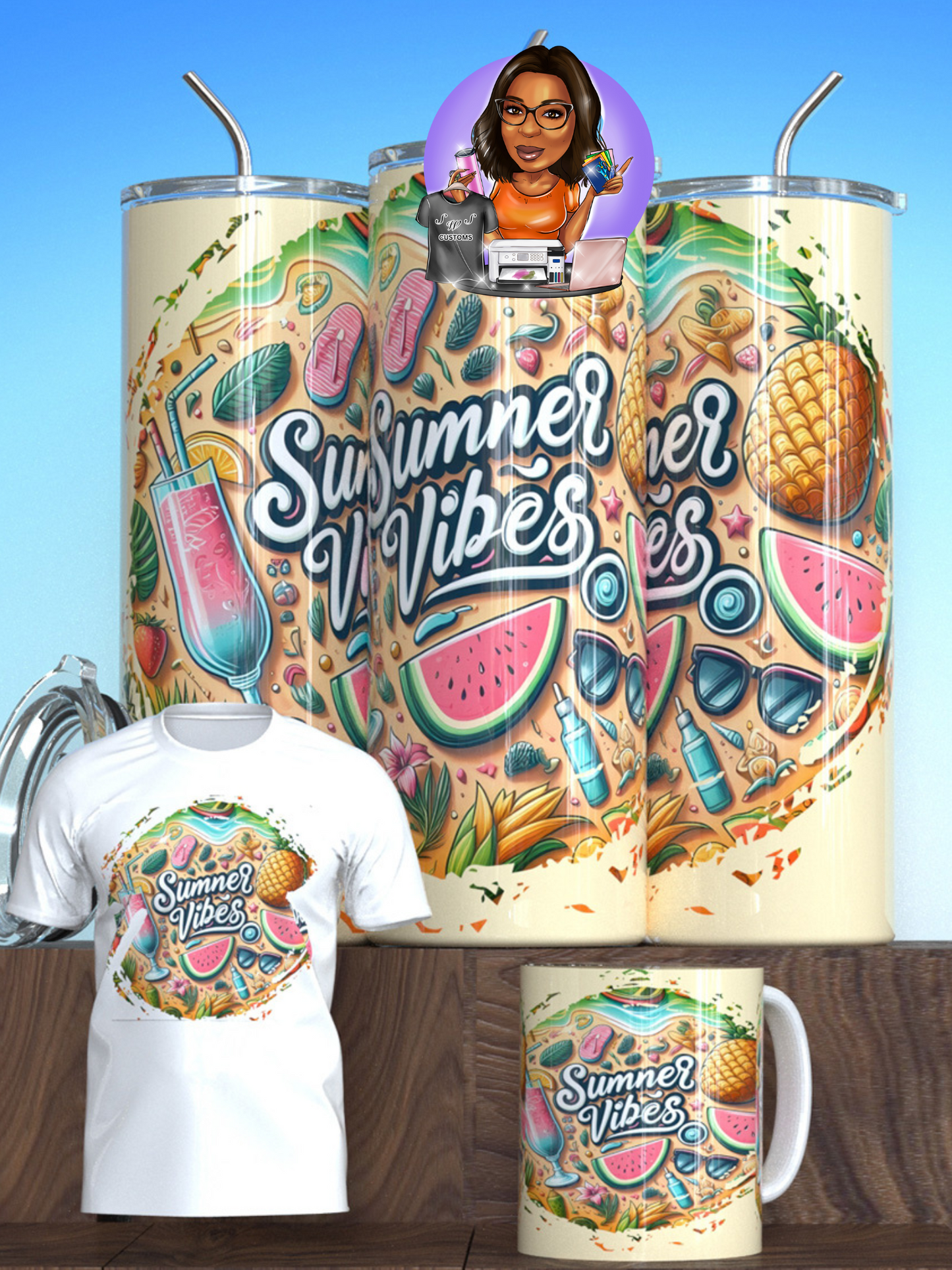 Summer Vibes Shirt/Tumbler/Mug Bundle