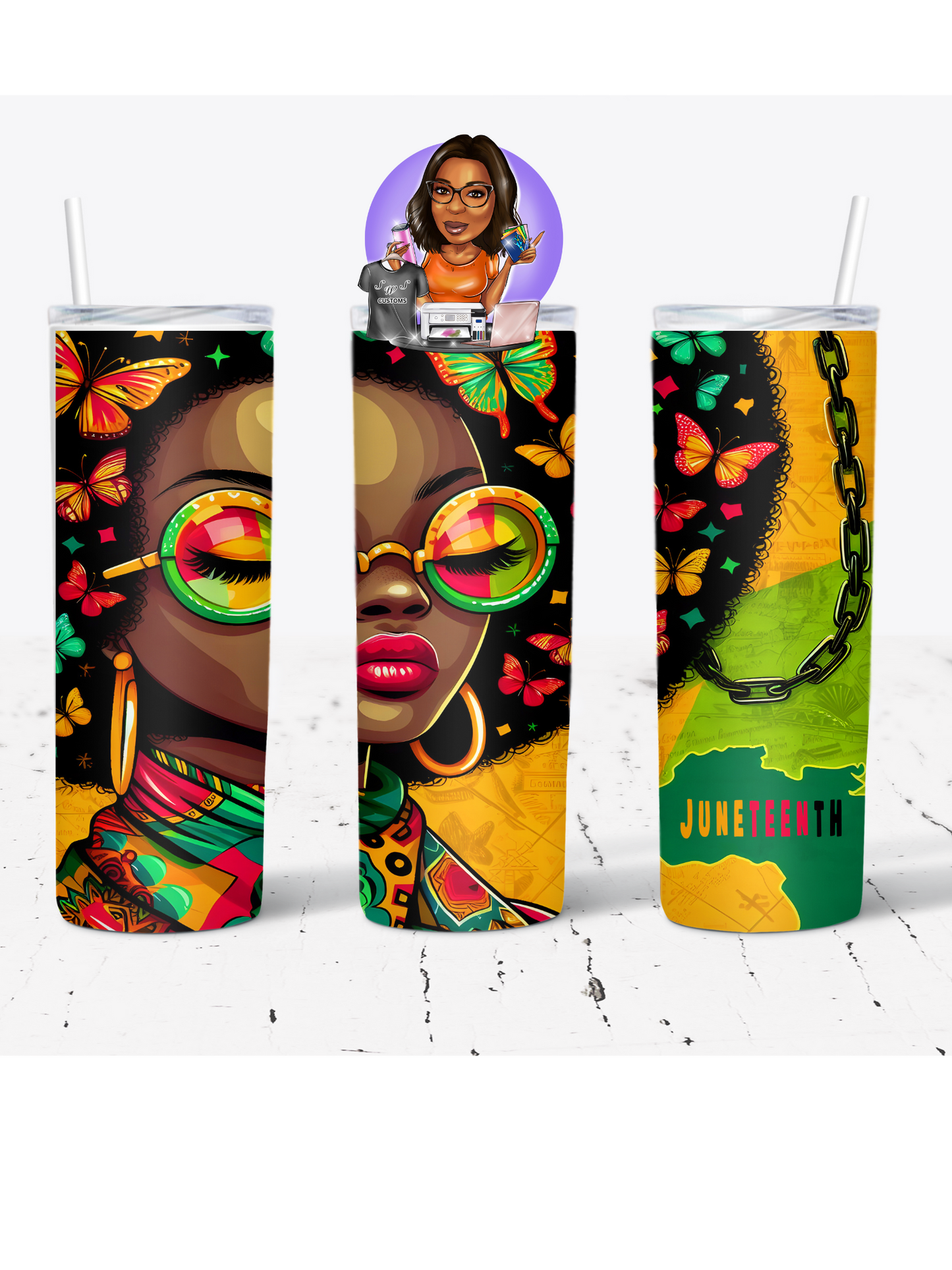 Juneteenth Butterfly Tumbler/mug