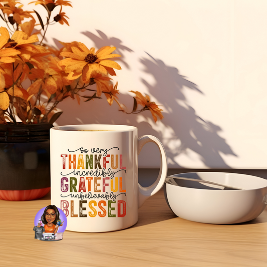 Thankful Grateful Blessed Drinkware