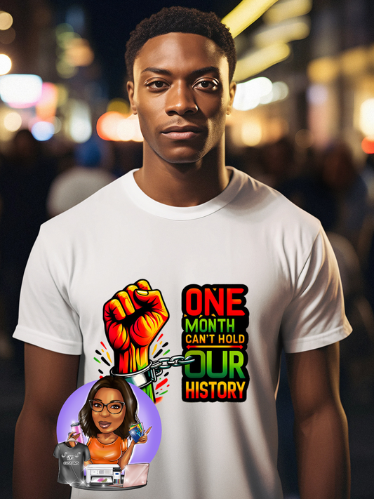 one month cant hold our history tee