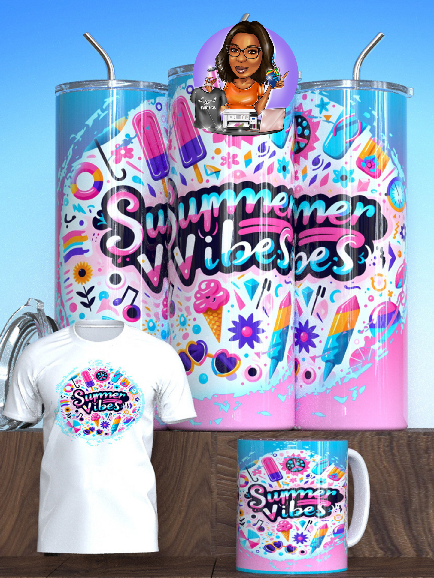 Summer Vibes Shirt/Tumbler/Mug Bundle