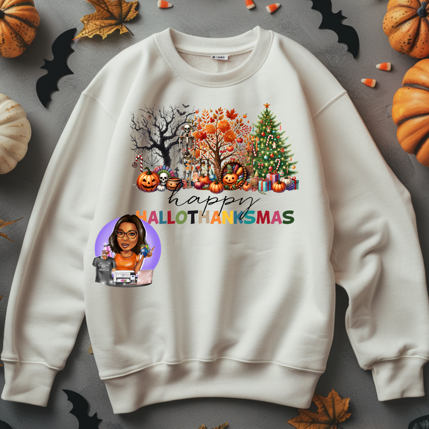 Happy HalloThanksMas Sweatshirt